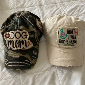 NWT 2 KBETHOS Vintage Hats Dog Mom and Boat Hair Don’t Care
